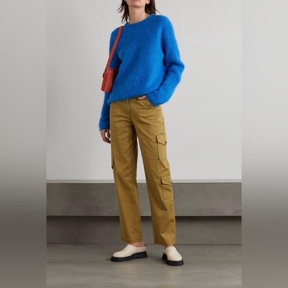 STAUD Easton stretch cotton twill straight-leg paint. Size U.S. 4. True to size.